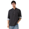 nick&jess Mens Henley Slim Fit 100% Rayon Twill Printed Short Kurta Shirt