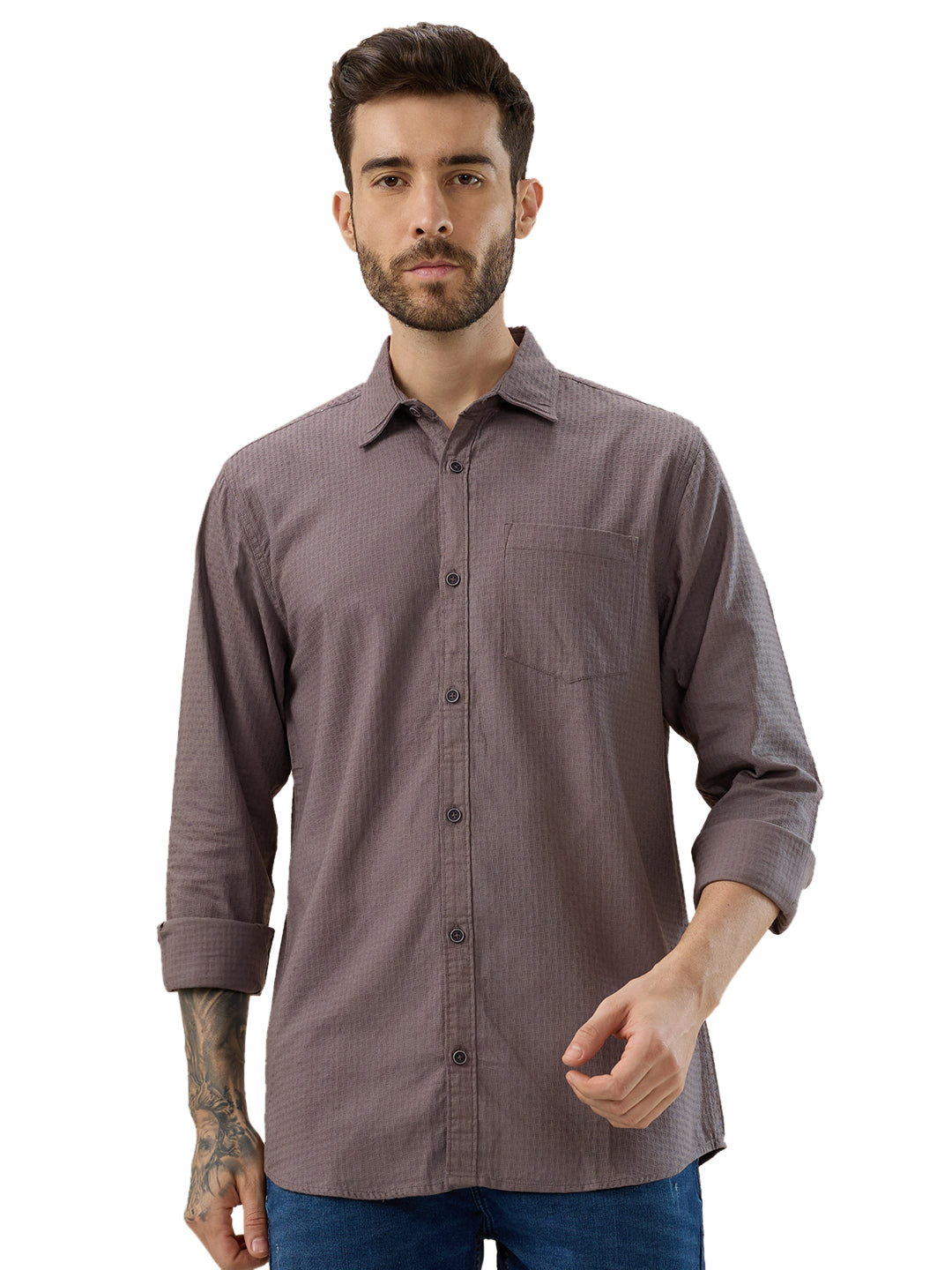 nick&jess 100% Cotton Mens Linen Blend Solid Color Slim Fit Long Sleeves Shirt( Pack OF 3)