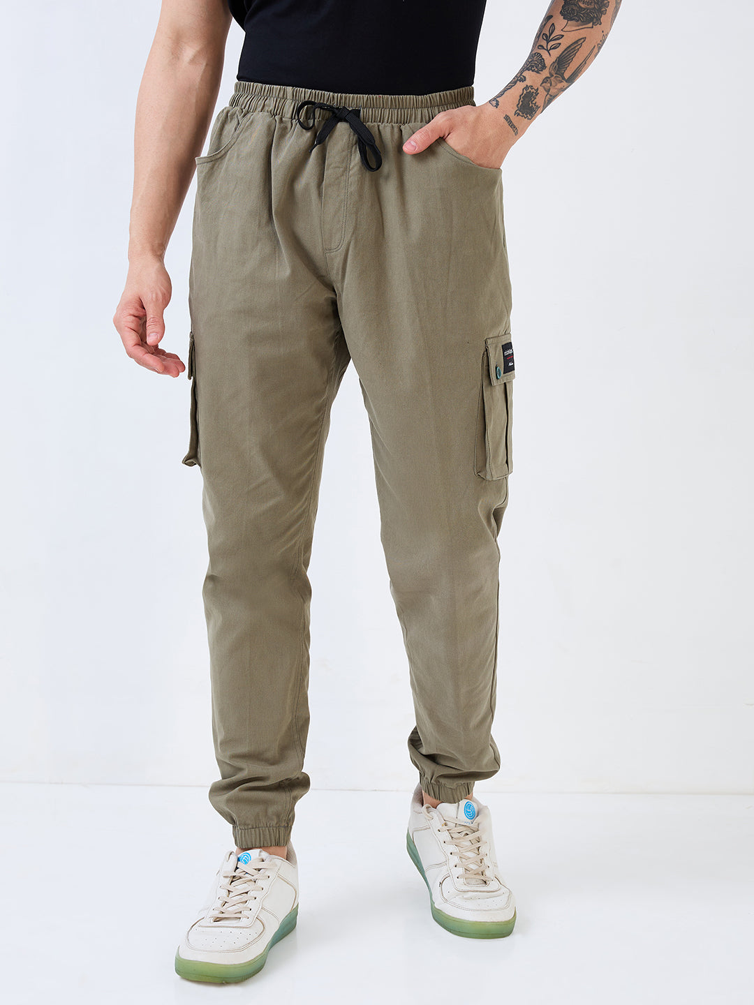 nick&jess Mens Joggers Trousers 97% Cotton 3% Stretch Peach Finish with Pocket and Inner Draw Strings