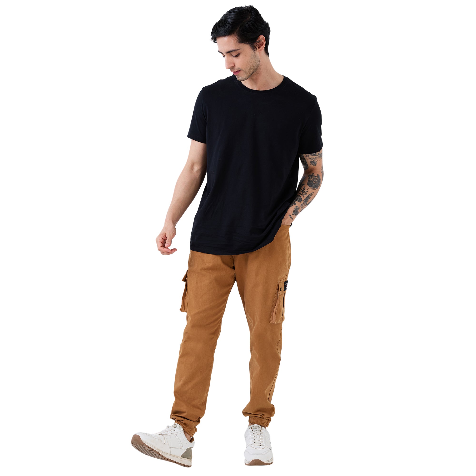 nick&jess Mens Joggers Trousers 97% Cotton 3% Stretch Peach Finish with Pocket and Inner Draw Strings