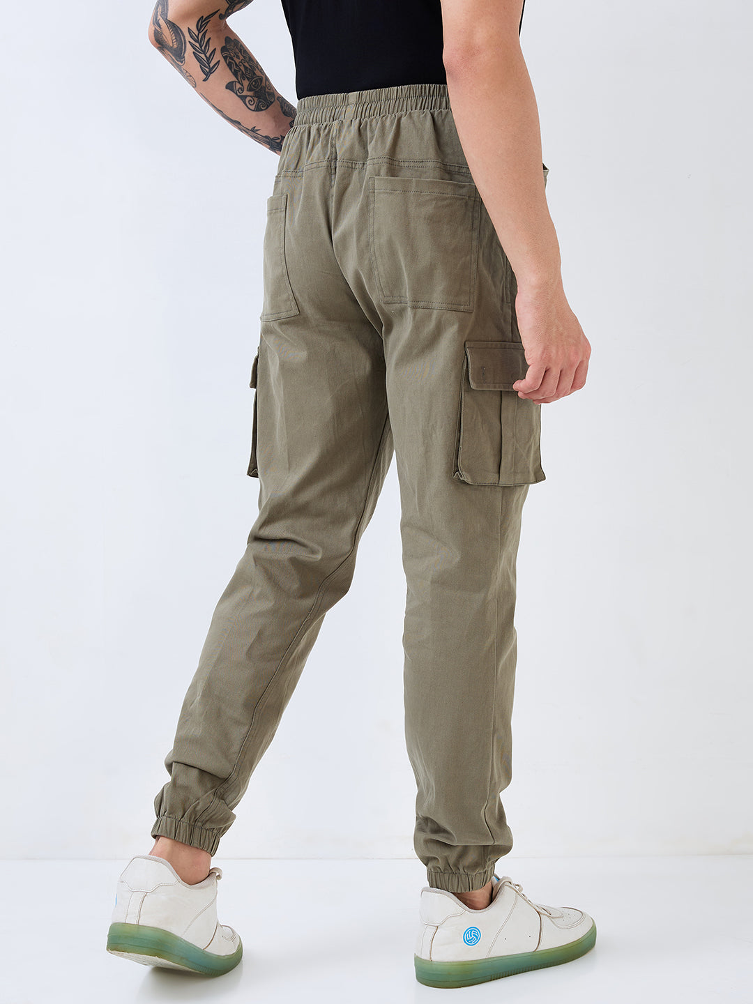 nick&jess Mens Joggers Trousers 97% Cotton 3% Stretch Peach Finish with Pocket and Inner Draw Strings