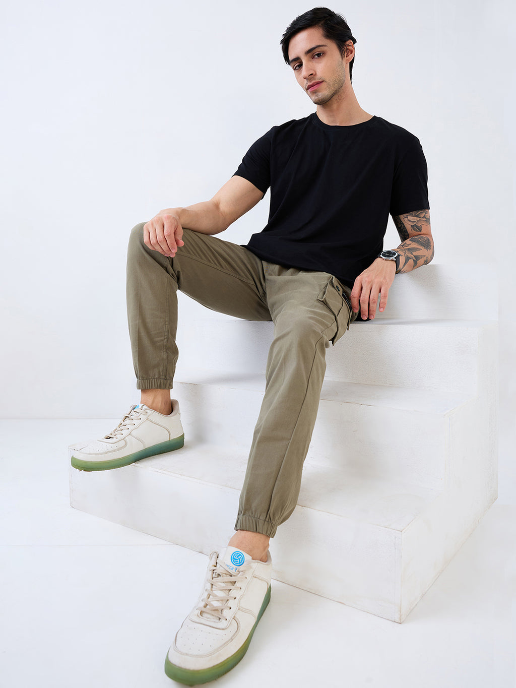 nick&jess Mens Joggers Trousers 97% Cotton 3% Stretch Peach Finish with Pocket and Inner Draw Strings