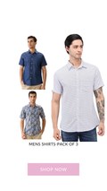 nick&jess Mens Slim Fit half Sleeves Cotton Shirts ( pack of 3)