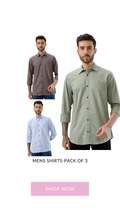 nick&jess 100% Cotton Mens Linen Blend Solid Color Slim Fit Long Sleeves Shirt( Pack OF 3)