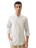 nick&jess Mens Cotton Slim Fit Yarn Dyed Slim Fit Gauge Fabric Stripes long Sleeve Shirt