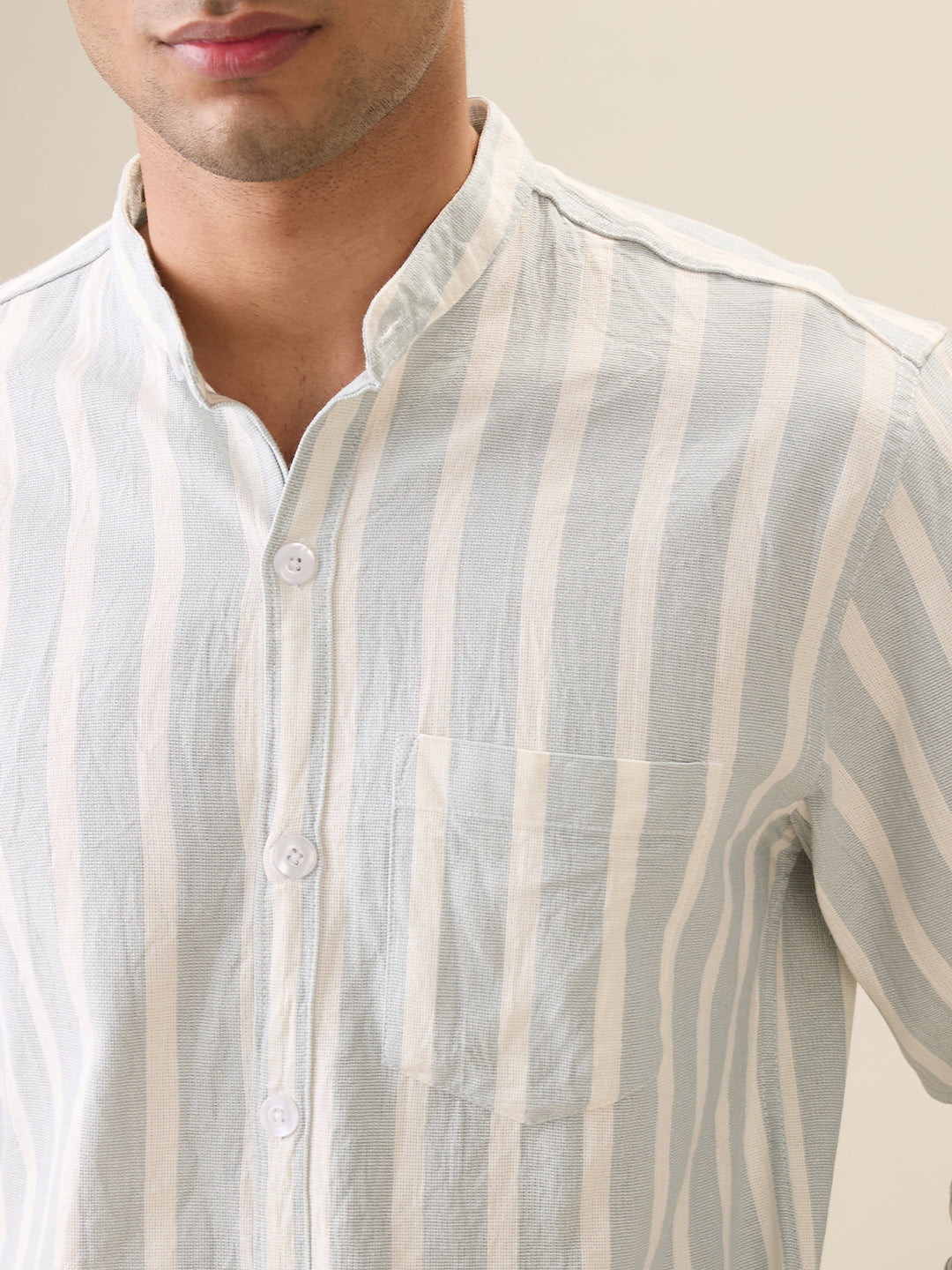 nick&jess Mens Cotton Slim Fit Yarn Dyed Slim Fit Gauge Fabric Stripes long Sleeve Shirt