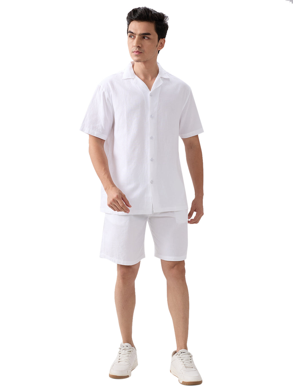 nick&jess mens 100% Cotton Solid White Color With Dobby Texture Mens Co-ords set