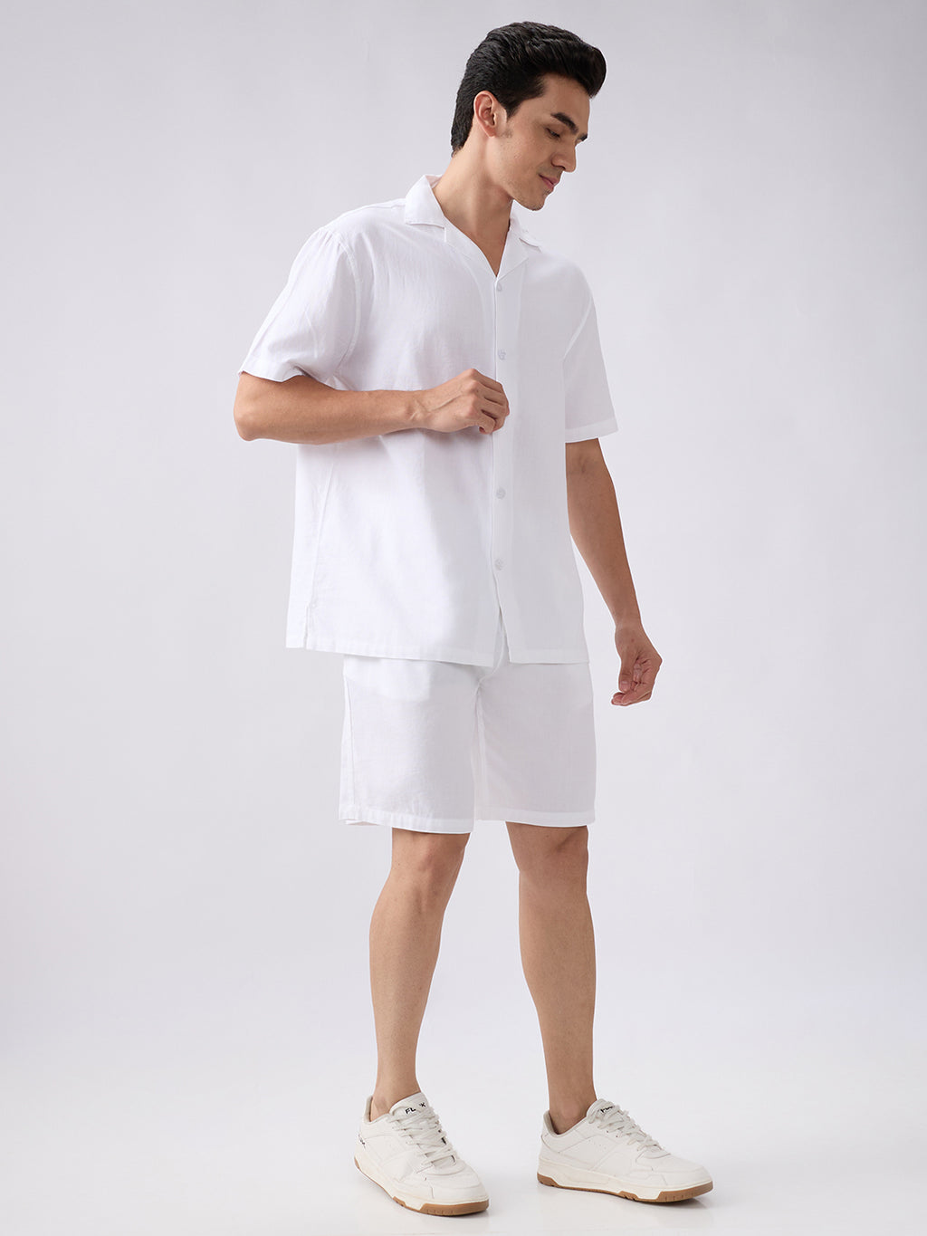 nick&jess mens 100% Cotton Solid White Color With Dobby Texture Mens Co-ords set