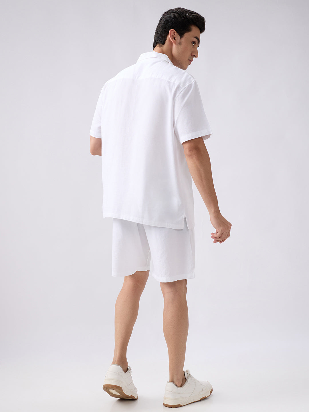 nick&jess mens 100% Cotton Solid White Color With Dobby Texture Mens Co-ords set