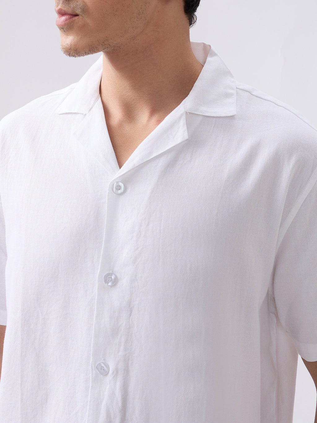 nick&jess mens 100% Cotton Solid White Color With Dobby Texture Mens Co-ords set