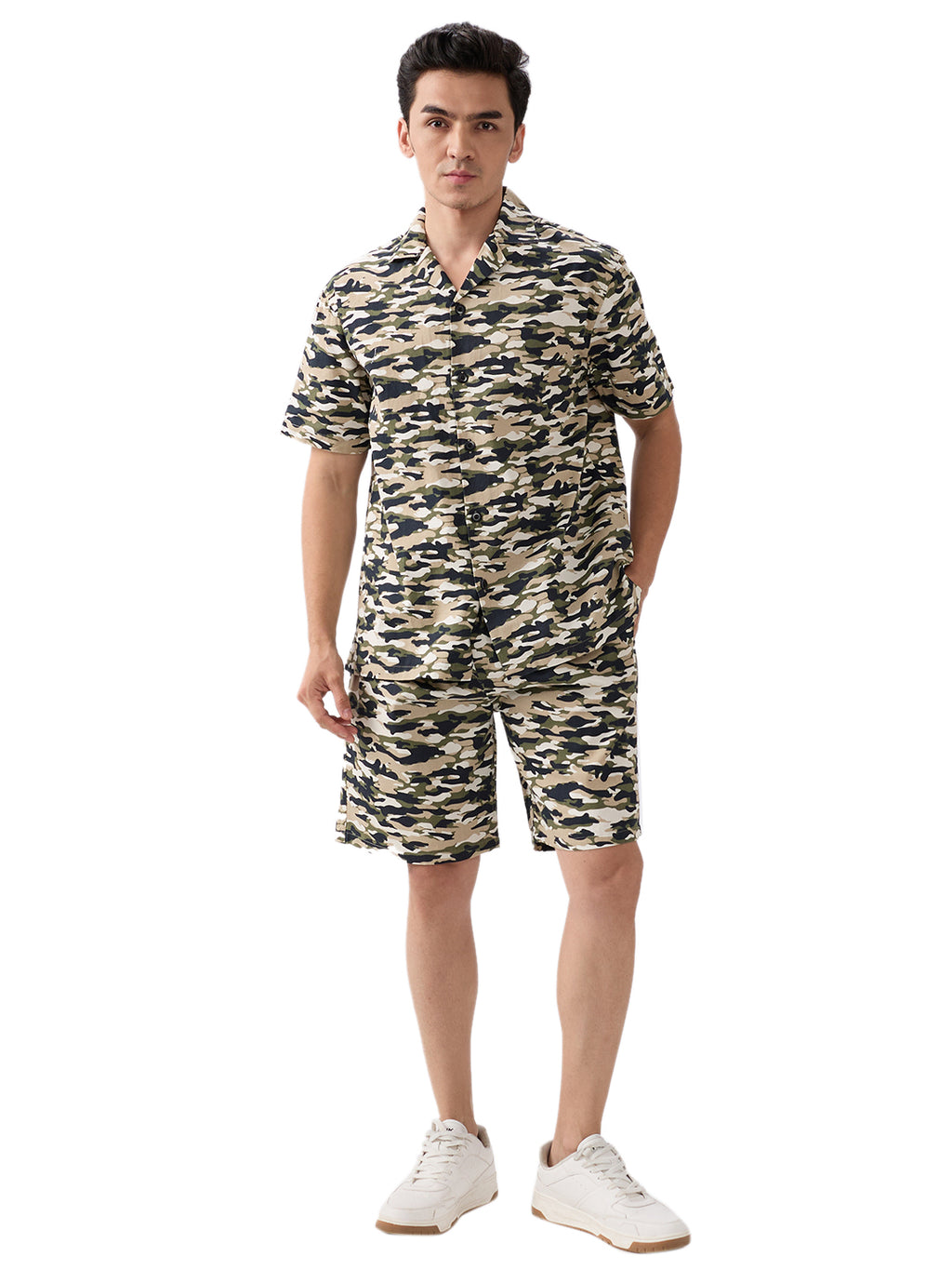 nick&jess mens 100% Cotton Camoflauge Military Print Mens Co-ord Set