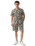 nick&jess mens 100% Cotton Camoflauge Military Print Mens Co-ord Set