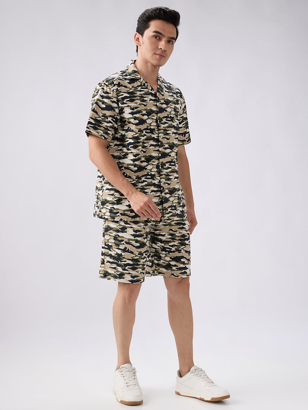 nick&jess mens 100% Cotton Camoflauge Military Print Mens Co-ord Set